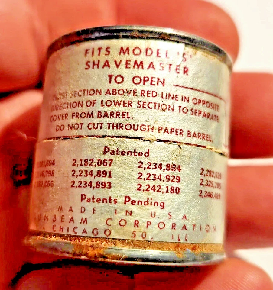 840 Peine y Cortador de Tierra Hueco Sunbeam Shavemaster Modelo S en Estaño Foto 2 de 4