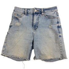 No Boundaries Size 3 Denim Shorts Light Wash Distressed Cutoff Y2K High Rise