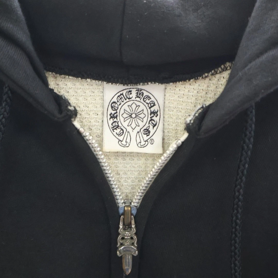 Felpa con cappuccio foderata termica Chrome Hearts Oldger Dag zipmpa stampatta etichettato scorr