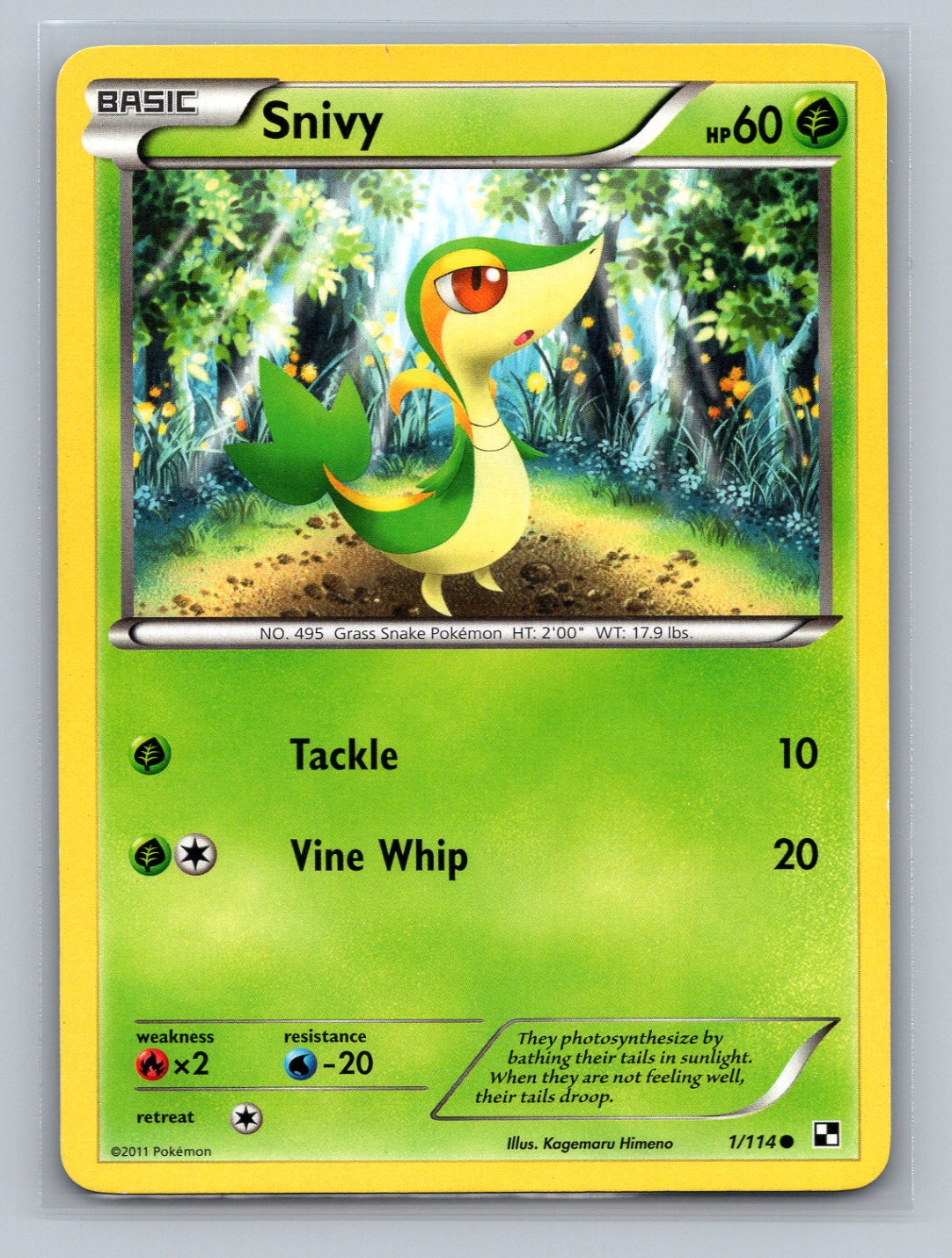 Pokémon TCG Snivy (1) 1/114 Black and White Normal LP