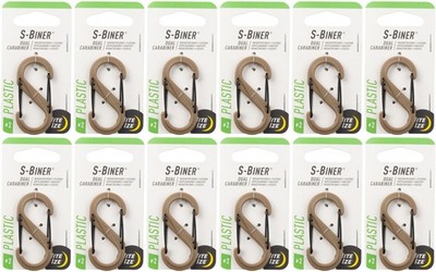 Nite Ize S-Biner Plastic Dual Carabiner #2 - Coyote (12-Pack)