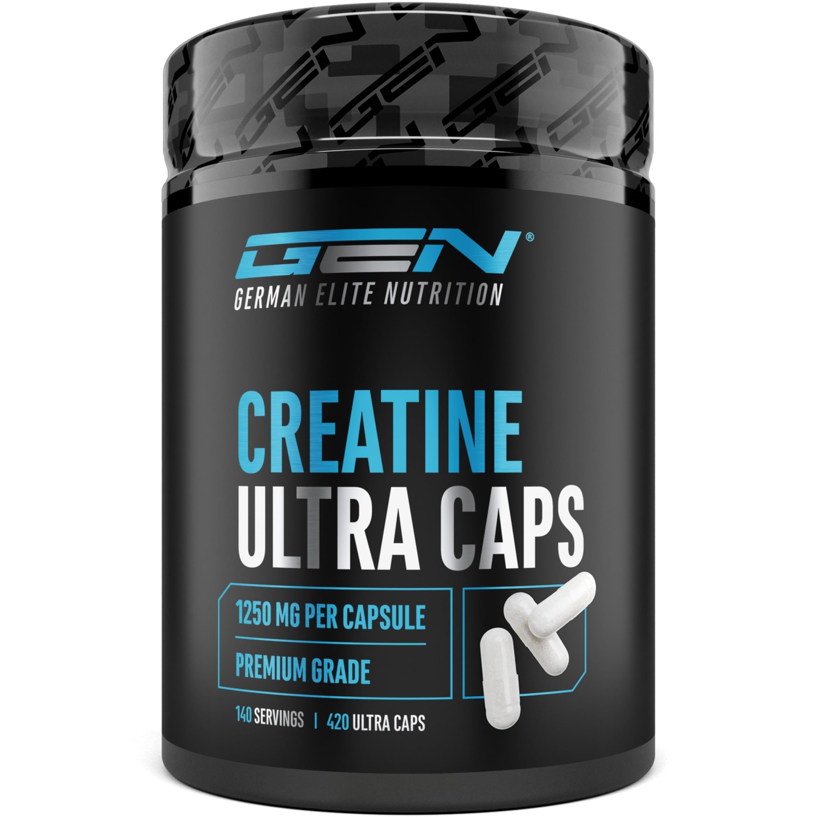 Creatina Monoidrato Pura 1250mg - 420 Ultra Caps - Alta Qualità