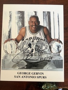 George Gervin “Iceman” HOF NBA San Antonio Spurs Autographed 8x10 “Ice 44” photo