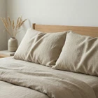 Set of 2 Linen Pillowcases Sham Cover Oatmeal 100% Flax Standard Queen King Euro