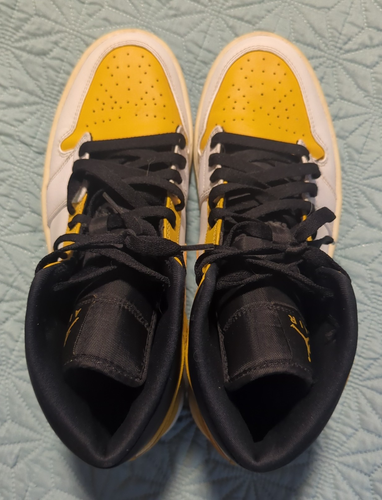 Nike Air Jordan 1 Mid University Gold/White/Black Men's 10. Sneakers 554724-170  - Picture 5 of 7