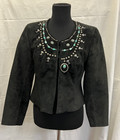 Double D Ranch Black  Embellished Leather Jacket, XS, DD-5 — photo 1