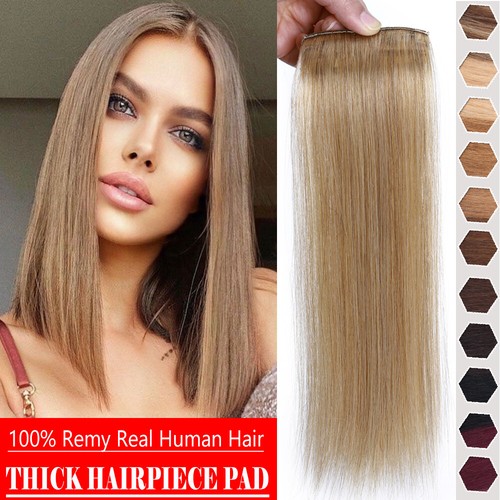 CLEARANCE 100% Real Remy Extensions Clip In Root Fluffy Patch Weft Straight 4-12 - Picture 1 of 25