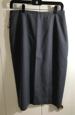 Valerie Stevens Collection Women's Wool Plus Lycra A-Line Skirt Size 10 Gray