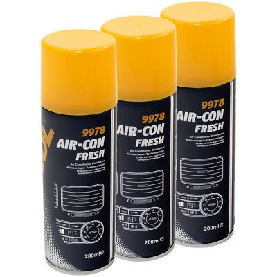 MANNOL Air Con Fresh Klimaanlagen Desinfektion Reiniger 3x 200 ml Aircon