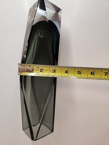 Vase Faceted Sommerso Art Glass Smokey Grey Mid Century Modern 11-1/2" Tall - Picture 13 of 14