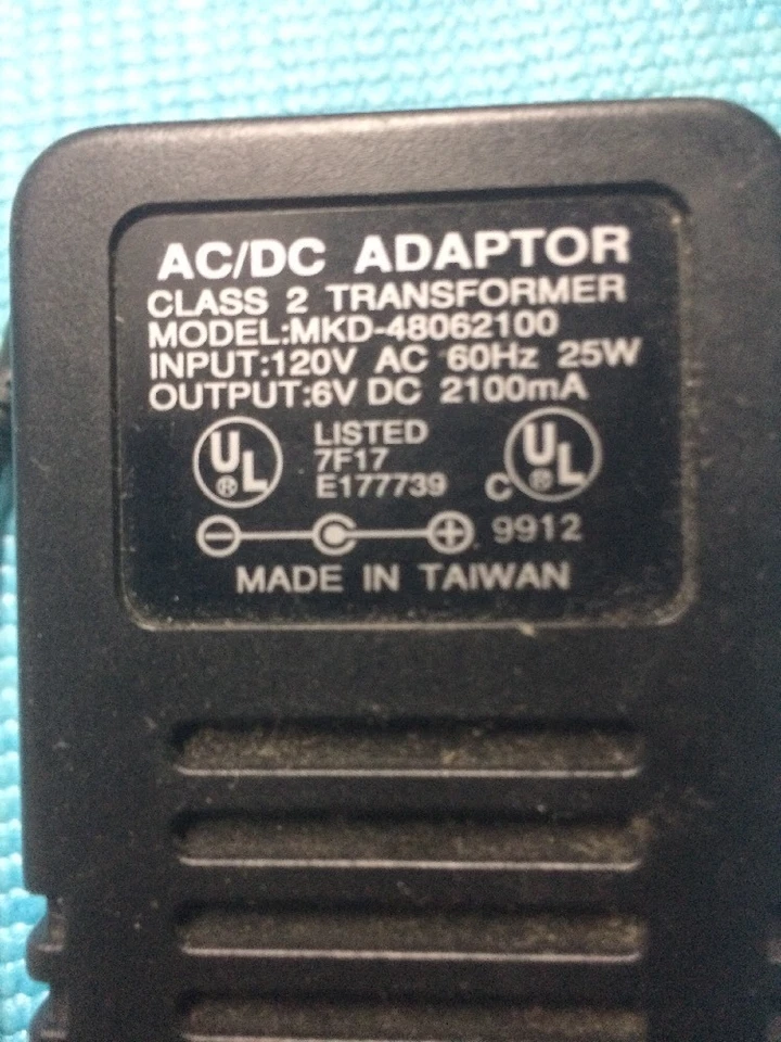 AC/DC Adaptor Class 2 Transformer MKD-48062100 6V  DC 2100mA Black Power Supply - Image 3 of 4