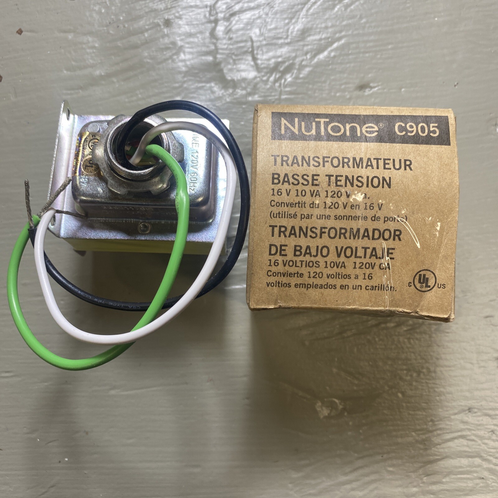 C905 16 Volt 10VA Transformer Broan Nutone Door Chime Low Voltage 120 V
