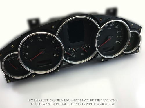 For Porsche Cayenne 02-10 Aluminum brushed matte rings for dashboard indicator - Picture 2 of 7
