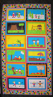 Play Date Children Playing Play Ground  Kids Cotton Fabric Riverwoods 24'' Panel