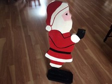 WOODEN SANTA CLAUS 39  TALL 13  WIDE BASE 3/4  thick