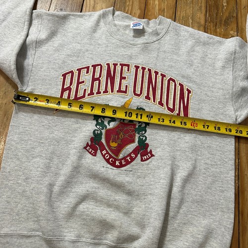Vintage Jerzees Crewneck Sweatshirt Men Medium Academic Crest School MADE IN USA - Imagen 6 de 8