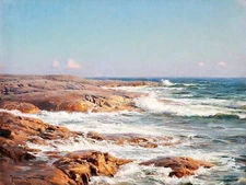 coast ocean rocks by J. Krouthen Tile Mural Kitchen Wall Backsplash Ceramic 10x8
