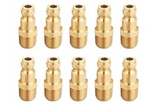 Air Hose Fittings Male Plug Kit 10 Piece Automotive C 1/4 in. NPT Solid Brass...