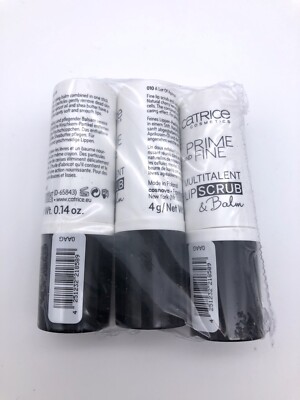 Lot Of 3 Ultra Catrice Cosmetics Prime & Fine Multi Talent Lip scrub & Balm 
