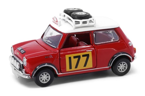 Tiny Hong Kong #177 Mini Cooper Rally Red Mk1 Scale 1:50 Diecast Mini Car-image