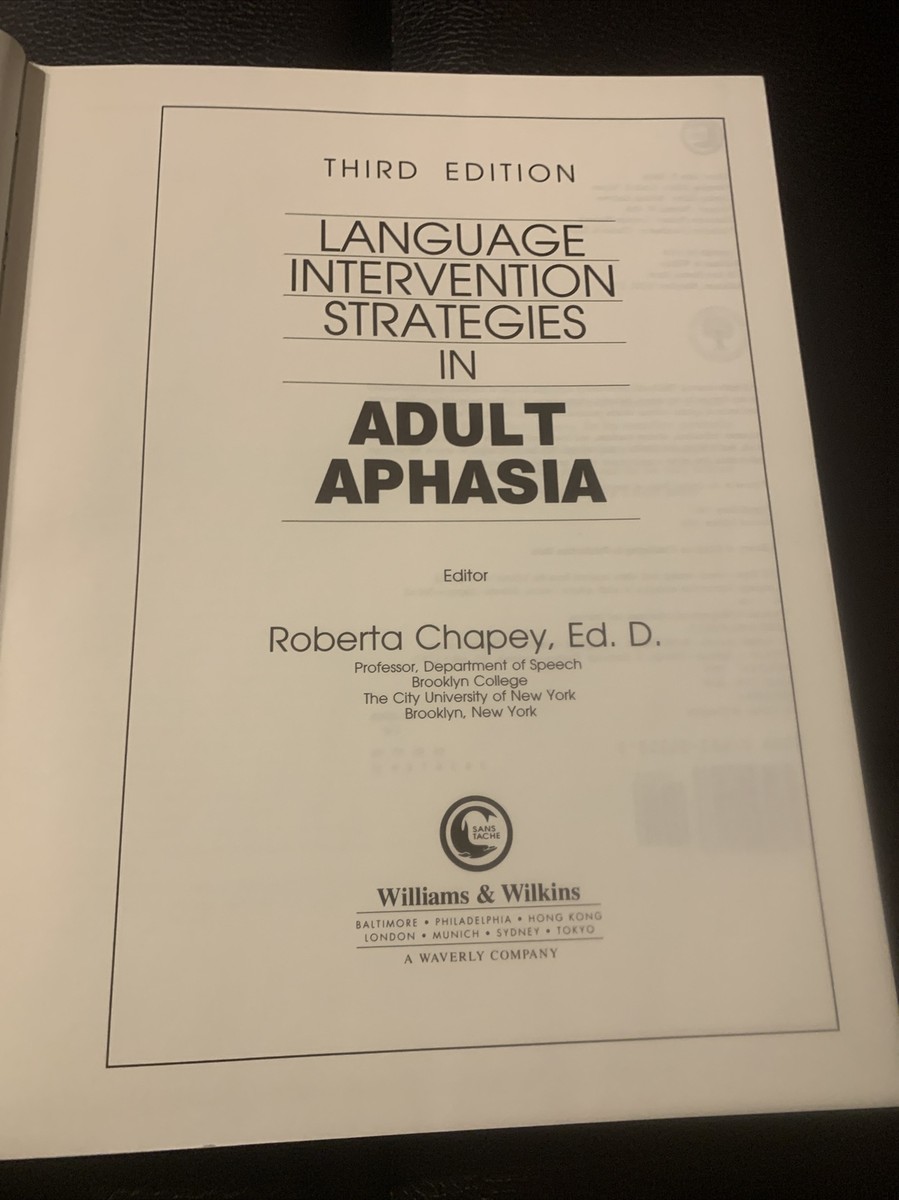 Language Intervention Strategies in Adult Aphasia 3rd