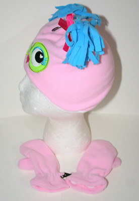 Cute Fuzzy Owl Winter Cap & Gloves New Toddler & Infant Pink