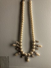 Bridal Necklace Simulated Pearl And Rhinestone