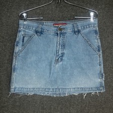 Y2K Union Bay Denim Mini Skirt Juniors Women's 9 Carpenter Low Rise Distressed