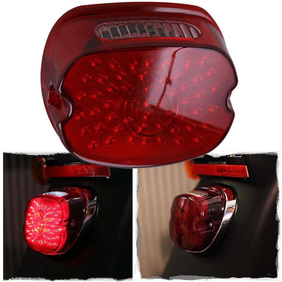 LED Tail Light Turn Brake Red for Harley Dyna Road King Fatboy Softail Sportster Foto 2 de 4