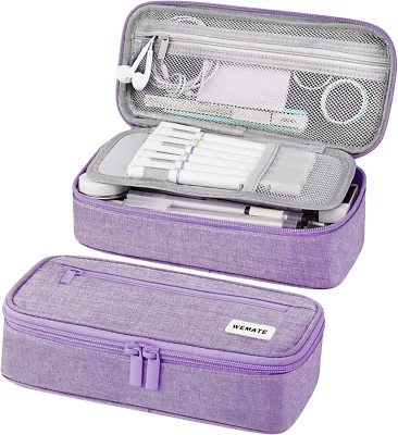 WEMATE Federmäppchen Federtaschen Mäppchen Etui Stifte 5 Fach, Große Kapazität P