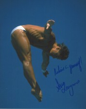 GREG LOUGANIS US OLYMPIC SWIMMER SIGNED AUTHENTIC 8x10 PHOTO E w/COA GOLD MEDAL