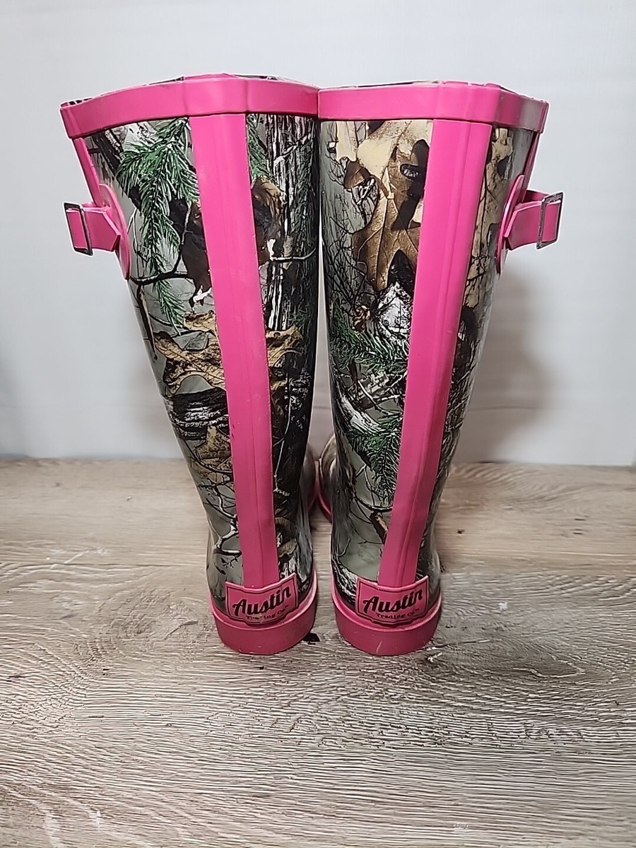 Austin Trading Co Real Tree Camouflage Pink Rubber Boots