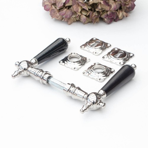 Handle Set for Room Doors - Ceramic Handle | BB | Gloss Nickel - Picture 4 of 5