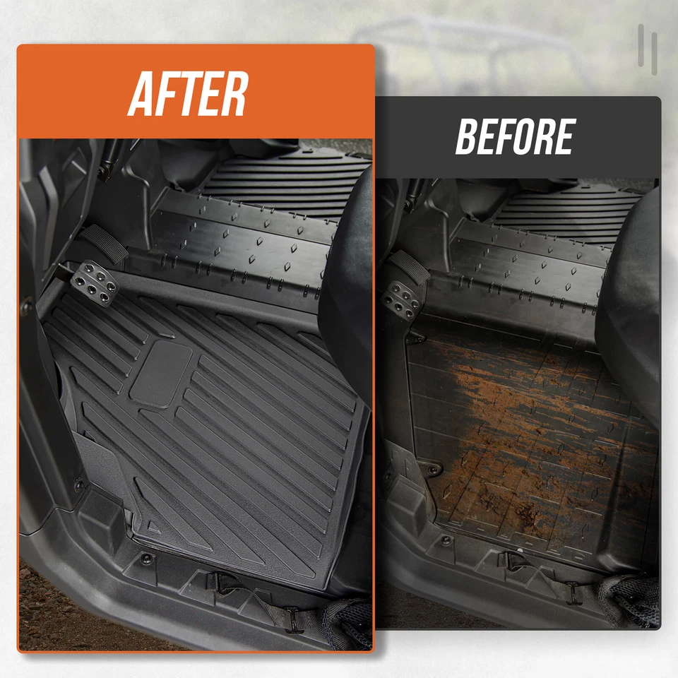 Alfombrilla de piso delantera 2 piezas para Can Am Defender HD5 HD8 HD10 / MAX 2016-2025 Foto 3 de 4