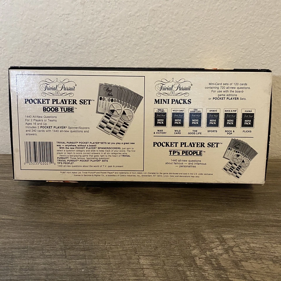 Juego completo de viaje de colección Trivial Pursuit Pocket Player Boob Tube 1987 Foto 4 de 4
