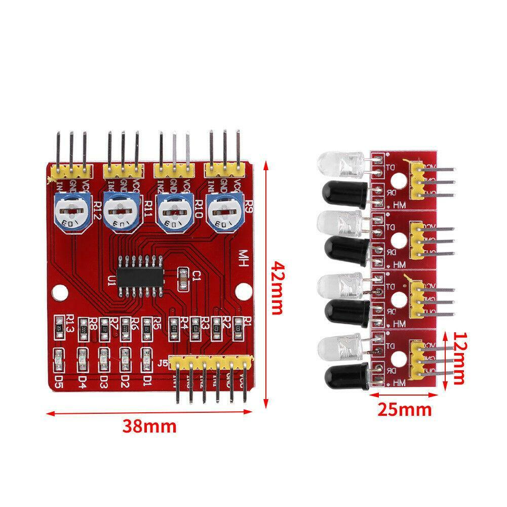 Infrared Tracking Sensor 4-Channel Infrared Line Tracking & Obstacle ...
