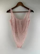 Victoria's Secret Back Closure Teddy w/Rhino stone  Bodysuit  Pink  XXL  NWT