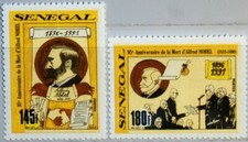 Senegal 1991 1125-26 922-23 Alfred Nobel Industrialist Nobel Prize Prize MNH