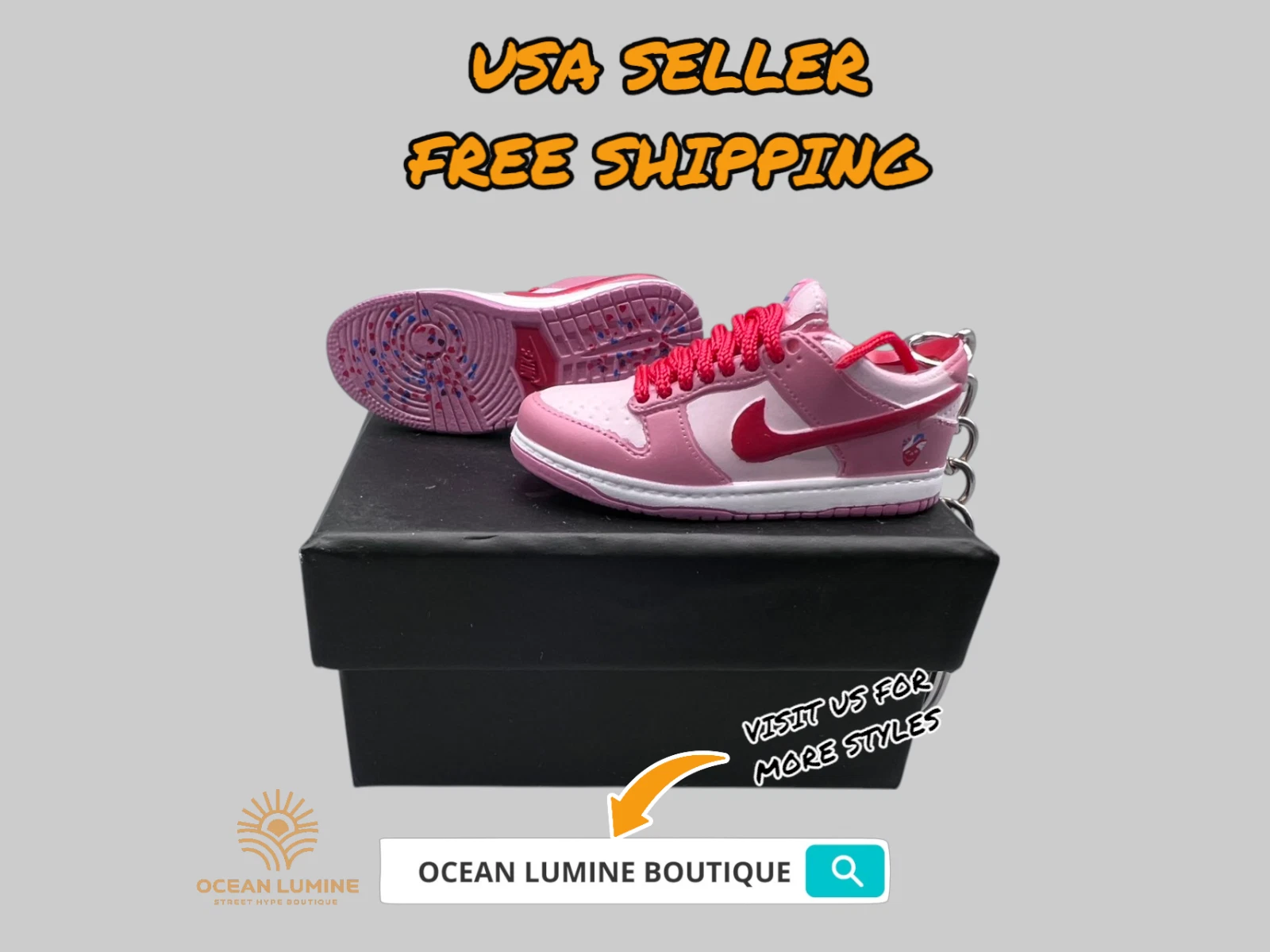 SB Dunk Low Mini Porte clés Baskets 3D, Baskets Basketball Boîte de Collection Options