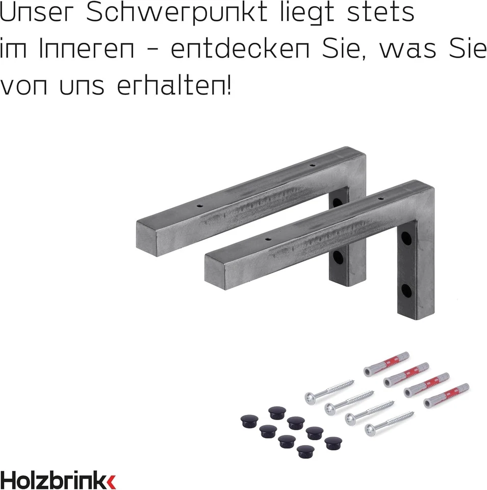 HOLZBRINK 2x Console Muro per Lavabo, Design E Stabile Waschtischhalterung - Immagine 2 di 4