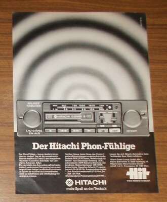 Rare Advertising HITACHI COMBI 2 Car Stereo - The Hitachi Phon Sentient 1980