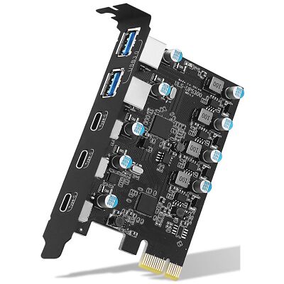 USB PCIE Card 5-Port (3X USB C,2X USB 3.0-A) PCI Express Expansion Card Deskt...