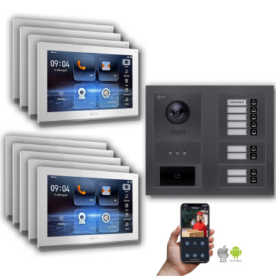 Goliath IP Video Türsprechanlage: 10-Zoll 9 Familienhaus, RFID, Anzeige, Anthraz