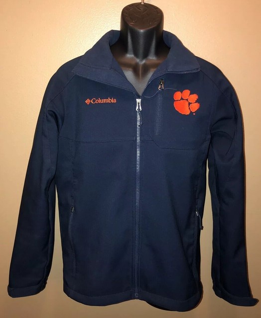 Columbia CLEMSON TIGERS Zip Up Jacket Size Small Navy Blue Paw Logo