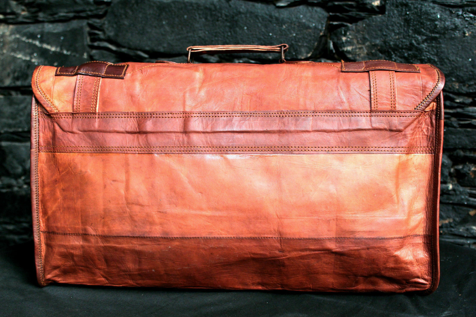 Handmade Vintage Leather Duffle Luggage Weekend Gym Overnight Travel