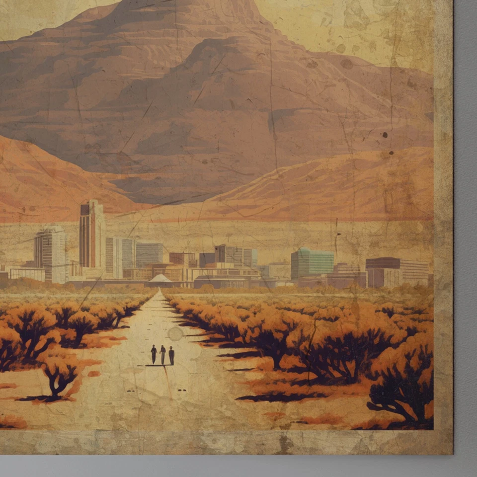 Pôster de viagem vintage de ficção científica LAS VEGAS, arte de parede UFO Sin City, presente alienígena Nevada - Imagem 3 de 4