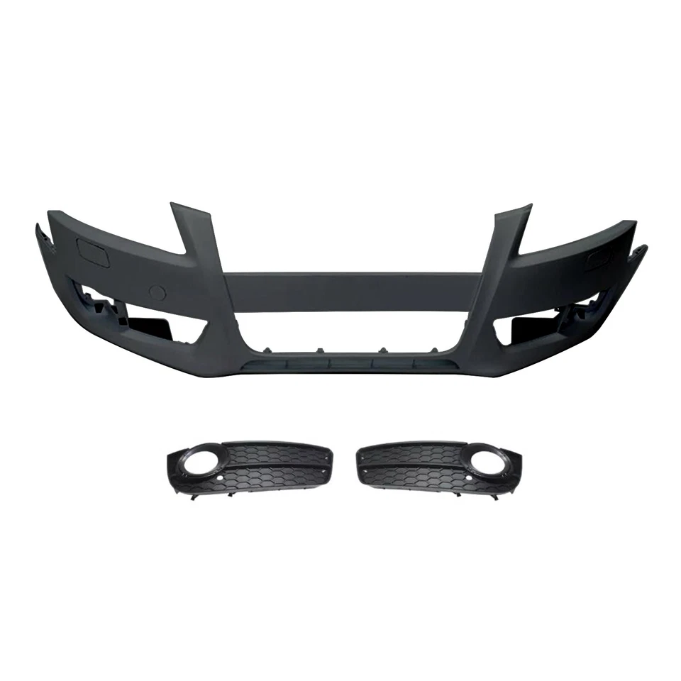 Front Bumper Cover Kit With Fog Light Trims Fits 08-12 Audi A5 2.0L 3.2L Black Foto 2 de 4