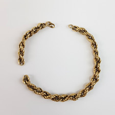 9ct Gold Twist Rope Bracelet Broken and Missing Clasp 2.7g Scrap / Repair