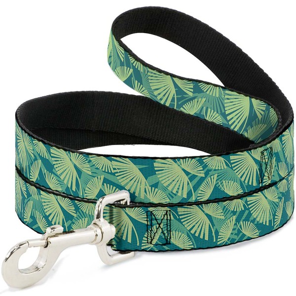 Dog Leash 6-FEET Palm Leaves Stacked Pastel Greens (Us Import)-image