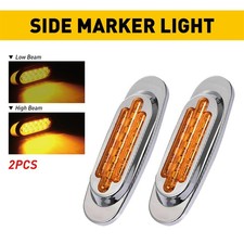 Signal Tail Driving Lights LED Truck Trailer Oval Side Marker Light Amber 2/4/6x
